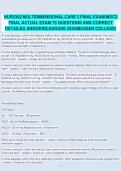&colon; NUR2392 Multidimensional Care II Final Exam &vert; 75 Practice Questions & Detailed Answers &vert; 