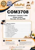 COM3708 Assignment 1 &lpar;COMPLETE ANSWERS&rpar; Semester 2 2026 - DUE August 2026