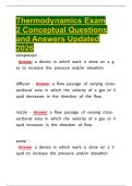 Thermodynamics Exam 2 Conceptual Questions and Answers Updated 2026