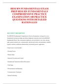 HESI RN FUNDAMENTALS EXAM &NewLine;PREP HESI RN FUNDAMENTALS &NewLine;COMPREHENSIVE PRACTICE &NewLine;EXAMINATION 100 PRACTICE &NewLine;QUESTIONS WITH DETAILED &NewLine;RATIONALES