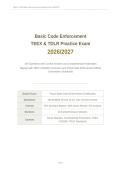 BASIC CODE ENFORCEMENT TEEX & TDLR PRACTICE EXAM 2026&sol;2027 &vert; 100 Questions with Correct Answers &vert; Texas Code Officer Test Prep &vert; Pass Guaranteed - A&plus; Graded&NewLine;&NewLine;