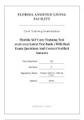 FLORIDA ALF CORE TRAINING TEST 2026&sol;2027 &vert; 150 Real Exam Questions & Verified Answers &vert; ALF Core Exam Prep &vert; Pass Guaranteed - A&plus; Graded&NewLine;&NewLine;