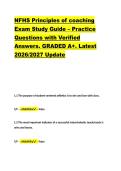 NFHS Principles of coaching &NewLine;Exam Study Guide &ndash; Practice &NewLine;Questions with Verified &NewLine;Answers&period; GRADED A&plus;&period; Latest &NewLine;2026&sol;2027 Update 
