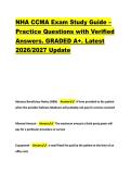 NHA CCMA Exam Study Guide &ndash; &NewLine;Practice Questions with Verified &NewLine;Answers&period; GRADED A&plus;&period; Latest &NewLine;2026&sol;2027 Update 