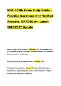 NHA CCMA Exam Study Guide &ndash; &NewLine;Practice Questions with Verified &NewLine;Answers&period; GRADED A&plus;&period; Latest &NewLine;2026&sol;2027 Update 