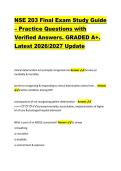 NSE 203 Final Exam Study Guide &ndash; Practice Questions with &NewLine;Verified Answers&period; GRADED A&plus;&period; &NewLine;Latest 2026&sol;2027 Update