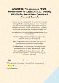 WGU D322 Introduction to IT BUNDLE &vert; 320&plus; Questions and Verified Answers &vert; 100&percnt; Correct &vert; Grade A &lpar;2026&sol;2027&rpar;