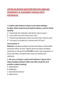 LPN NCLEX REVIEW QUESTION PRACTICE EXAM ON PARKINSON'S & ALZHEIMER'S DISEASE &lpar;WITH RATIONALES&rpar;
