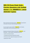 NSG 532 Exam Study Guide &ndash; &NewLine;Practice Questions with Verified &NewLine;Answer s&period; GRADED A&plus;&period; Latest &NewLine;2026&sol;2027 Update 