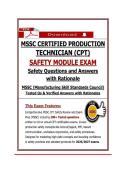 MSSC Certified Production Technician &lpar;CPT&rpar; &ndash; Safety Questions and Answers with Rationale 2026&sol;2027
