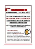 MLBPA General Certified Agent Final Examination Questions and Answers with Rationale 