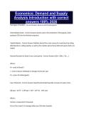 Economics&colon; Demand and Supply Analysis Introduction with correct answers 100&percnt; 2026