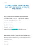 EKG NHA PRACTICE TEST 1COMPLETE&NewLine;EXAM SET WITH VERIFIED QUESTIONS&NewLine;AND ANSWERS