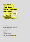 NUR 390 Exam &NewLine;Study Guide &ndash; &NewLine;Practice Questions &NewLine;with Verified &NewLine;Answers&period; GRADED &NewLine;A&plus;&period; Latest &NewLine;2026&sol;2027 Update 
