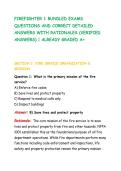FIREFIGHTER 1 BUNDLED EXAMS QUESTIONS AND CORRECT DETAILED ANSWERS WITH RATIONALES &lpar;VERIFIED ANSWERS&rpar; &vert; ALREADY GRADED A&plus;