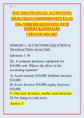 WGU D102 Financial Accounting Exam Prep 2026-2027&colon; The Ultimate High-Yield Comprehensive Q&A Guide with 150&plus; Verified Questions&comma; Expert Rationales & Guaranteed A&plus; Pass