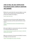 AFSB 151 FINAL 182 2026 CERTIFICATION&NewLine;EVALUATION EXAMS COMPLETE QUESTIONS&NewLine;AND ANSWERS&NewLine;