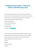 PHARMACOLOGY EXAM 1 - MULTIPLE&NewLine;CHOICE &vert;CERTIFIED Q&A 2026