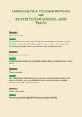 Community NUR 206 Exam Questions&NewLine;and&NewLine;Answers Verified Solutions Latest&NewLine;Update