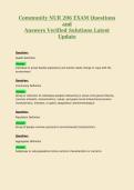 Community NUR 206 EXAM Questions&NewLine;and&NewLine;Answers Verified Solutions Latest&NewLine;Update 3