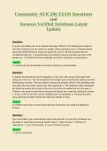 Community NUR 206 EXAM Questions&NewLine;and&NewLine;Answers Verified Solutions Latest&NewLine;Update 4