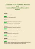 Community NUR 206 EXAM Questions&NewLine;and&NewLine;Answers Verified Solutions Latest&NewLine;Update 5