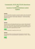 Community NUR 206 EXAM Questions&NewLine;and&NewLine;Answers Verified Solutions Latest&NewLine;Update 6&NewLine;