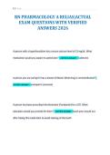 RN PHARMACOLOGY A RELIAS&vert;ACTUAL&NewLine;EXAM QUESTIONS WITH VERIFIED&NewLine;ANSWERS 2026