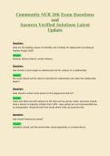 Community NUR 206 Exam Questions&NewLine;and&NewLine;Answers Verified Solutions Latest&NewLine;Update 8