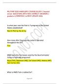 MILITARY DOG HANDLER'S COURSE BLOCK 1 &vert;newest &NewLine;actual QUESTIONS WITH 100&percnt; CORRECT ANSWERS &vert; &NewLine;graded a&plus;&sol;&sol;VERIFIED &vert; LATEST UPDATE 2026