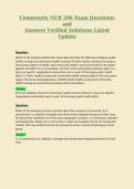 Community NUR 206 EXAM Questions&NewLine;and&NewLine;Answers Verified Solutions Latest&NewLine;Update 9