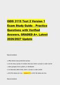 ISDS 3115 Test 2 Version 1 Exam Study Guide &ndash; Practice Questions with Verified Answers