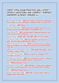 CREST CPSA EXAM PRACTICE 2026 LATEST&NewLine;UPDATE QUESTIONS AND CORRECT VERIFIED&NewLine;ANSWERS ALREADY GRADED A&plus;