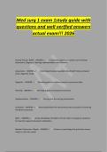 Med surg 1 exam 1study guide with&NewLine;questions and well verified answers&NewLine;actual exam&excl;&excl;&excl; 2026