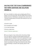 AHA PALS POST TEST EXAM COMPREHENSIVE&NewLine;TEST PAPER QUESTIONS AND SOLUTIONS&NewLine;GRADED A&plus;