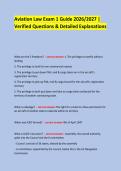 Aviation Law Exam 1 Guide 2026&sol;2027 &vert; &NewLine;Verified Questions & Detailed Explanations  &NewLine;   &NewLine;