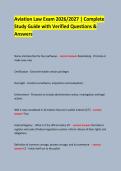 Aviation Law Exam 2026&sol;2027 &vert; Complete &NewLine;Study Guide with Verified Questions & Answers &NewLine;