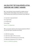 AHA PALS POST TEST EXAM UPDATED ACTUAL&NewLine;QUESTIONS AND CORRECT ANSWERS