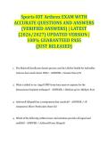 Sports IOT Arthrex EXAM WITH ACCURATE QUESTIONS AND ANSWERS &lpar;VERIFIED ANSWERS&rpar; &vert; LATEST &lpar;2026&sol;2027&rpar; UPDATED VERSION &vert; 100&percnt; GUARANTEED PASS &lbrace;JUST RELEASED&rcub;