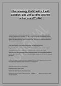 Pharmacology Hesi Practice 2 with&NewLine;questions and well verified answers&NewLine;actual exam&excl;&excl;&excl; 2026