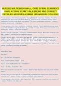 &colon; NUR2392 Multidimensional Care II Final Exam &vert; 75 Practice Questions & Detailed Answers &vert; Rasmussen College