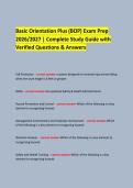  &NewLine;Basic Orientation Plus &lpar;BOP&rpar; Exam Prep &NewLine;2026&sol;2027 &vert; Complete Study Guide with Verified Questions & Answers &NewLine;