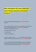 Basic Orientation Plus Exam 2026&sol;2027 &vert; &NewLine;Latest Practice Questions & Detailed Answers &NewLine;