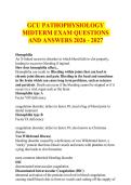 GCU PATHOPHYSIOLOGY &NewLine;MIDTERM EXAM QUESTIONS &NewLine;AND ANSWERS 2026 - 2027 