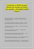 Introduction to Medical-Surgical&NewLine;Nursing&colon; Key Concepts and Patient&NewLine;Care questions with detailed verified&NewLine;answers