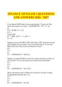 FINANCE 325 EXAM 1 QUESTIONS &NewLine;AND ANSWERS 2026 - 2027