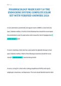 PHARMACOLOGY MADE EASY 5&period;0 THE&NewLine;ENDOCRINE SYSTEM&vert; COMPLETE EXAM&NewLine;SET WITH VERIFIED ANSWERS 2026