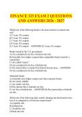 FINANCE 325 EXAM 2 QUESTIONS &NewLine;AND ANSWERS 2026 - 2027