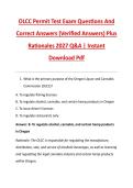 OLCC Permit Test Exam Questions And &NewLine;Correct Answers &lpar;Verified Answers&rpar; Plus &NewLine;Rationales 2027 Q&A &vert; Instant &NewLine;Download Pdf