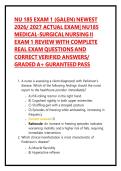NU 185 EXAM 1 &lpar;GALEN&rpar; NEWEST 2026&sol; 2027 ACTUAL EXAM&vert; NU185 MEDICAL-SURGICAL NURSING II EXAM 1 REVIEW WITH COMPLETE REAL EXAM QUESTIONS AND CORRECT VERIFIED ANSWERS&sol; GRADED A&plus; GURANTEED PASS